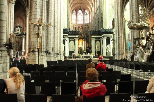 Inside St. Bavo's Cathedral in Gent