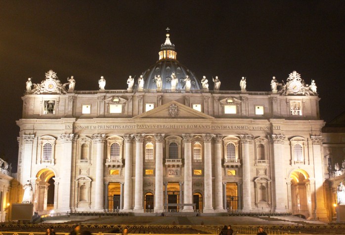 St. Peter's Basilica at night