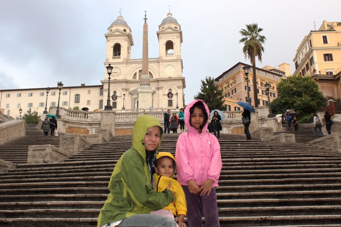 My 2 daughters and I on Spanish Steps in Rome, Italy