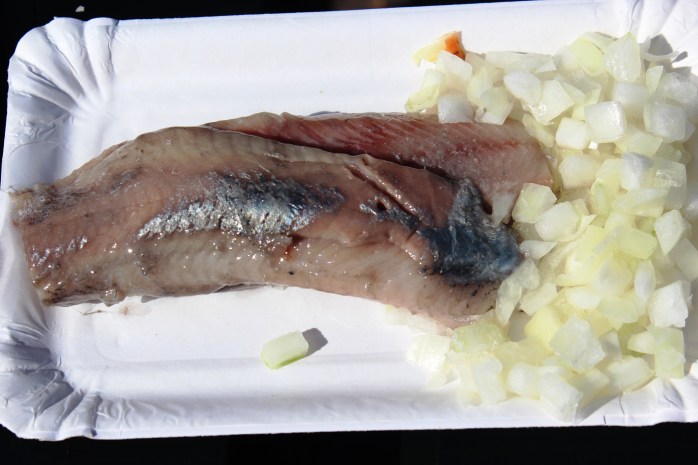 Raw herring with onions