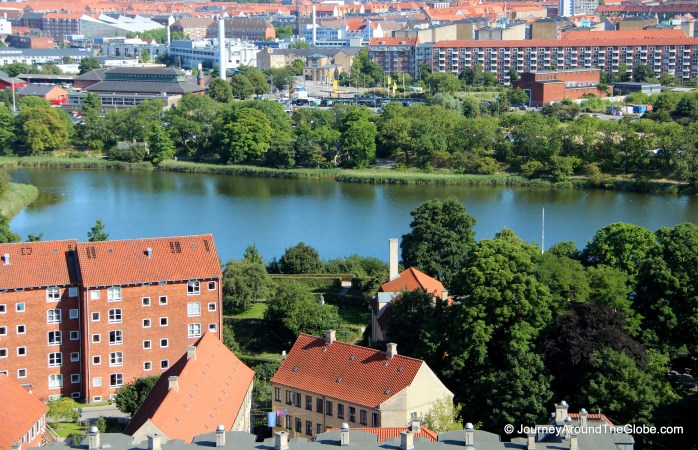 View of the surroundings from top of Church of Our Savior, Copenhagen, Denmark