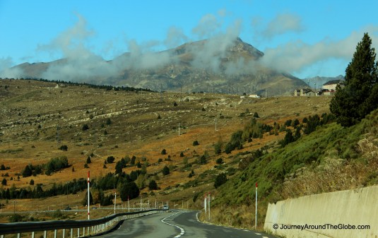 Driving thru Pyrenees Mountains from Montpellier, France to Andorra
