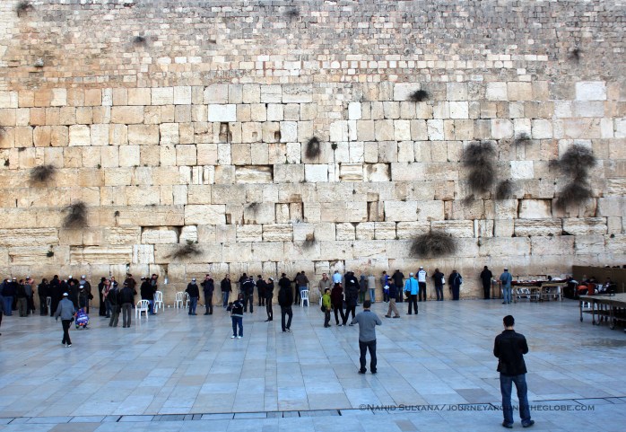 Western Wall or Wailing Wall in Jewish Quarter, Old Jerusalem - the most sacred place for all the Jewish all over the world