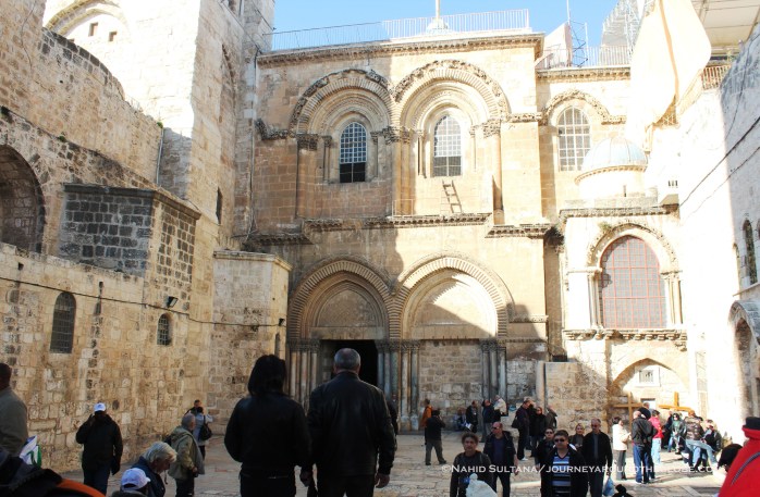 Church of Holy Sepulcher in the Christian Quarter, Old Jerusalem. According to the popular belief, this is where Jesus was crucified, buried, and resurrected.