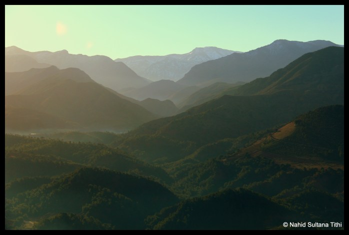 Layers of Atlas Mountains near Marrakech, Morocco