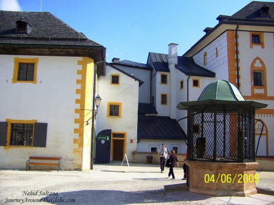 Old barracks and quarters of Hohensalzburg Fortress in Salzburg, Austria 