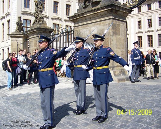 "Change of Guard" at the entrance of Prague Castle 
