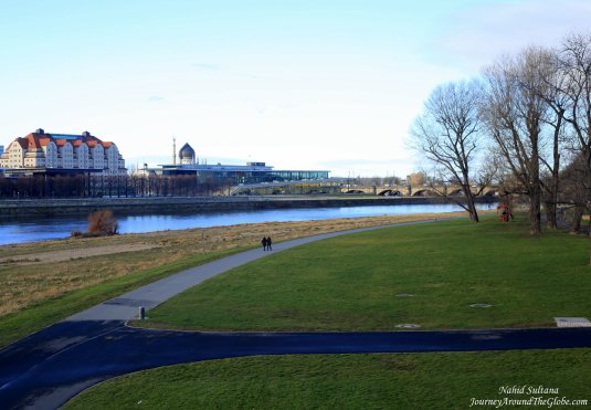 Elbe River Bank in Dresden, Germany