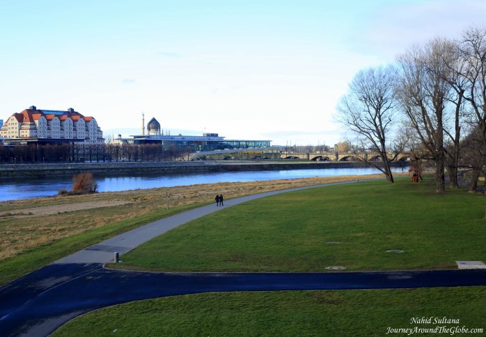 Elbe River Bank in Dresden, Germany