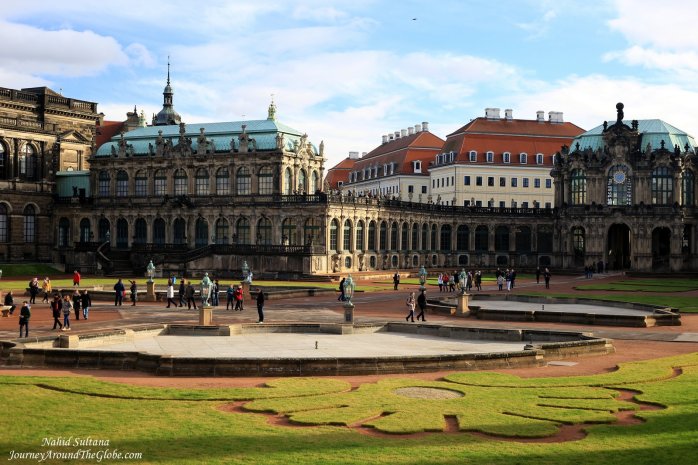 Dresden Zwinger - Glockenspiel Pavilion (clock tower) on the right