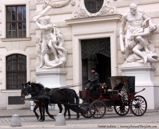 Historic city center of Vienna - a UNESCO World Heritage Site (Michaerplatz near Hofburg Palace)