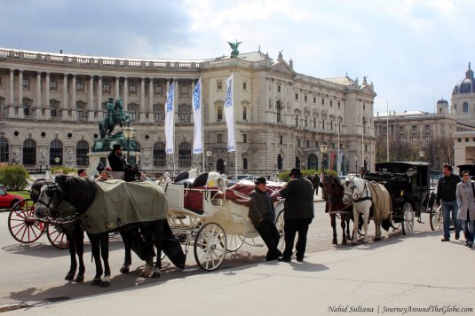 Heldenplatz with Austrian National Library in the back