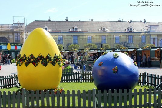 Easter decoration in front of Schoenbrunn Palace in Vienna