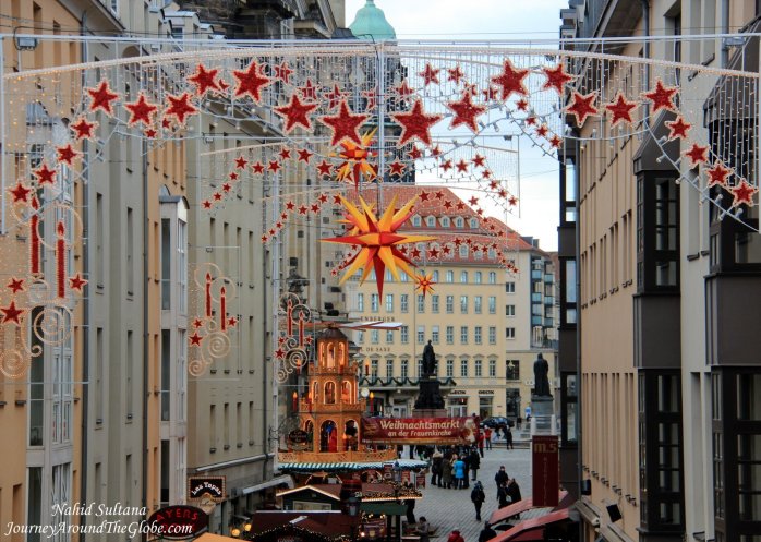 Christmas decoration in old town of Dresden