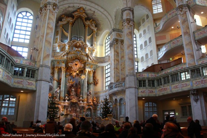 Inside Frauenkirche in Dresden
