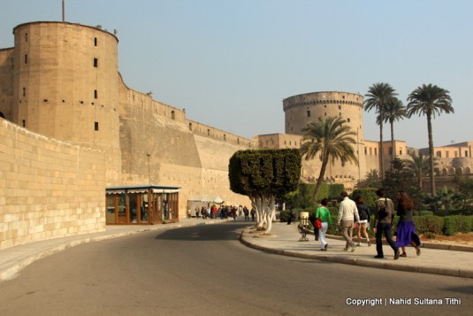 Walking towards Cairo Citadel, also known as Salahdin's Citadel in Cairo, Egypt