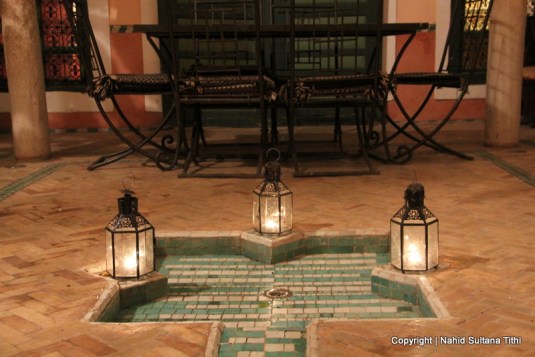 The courtyard of our Riad Dar Al-Ihssan in Marrakech