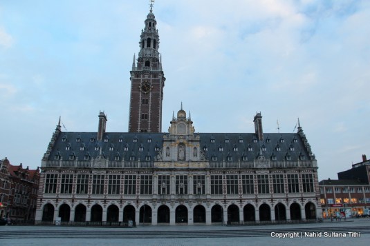 Historic university library in Ladeuzeplein, Leuven