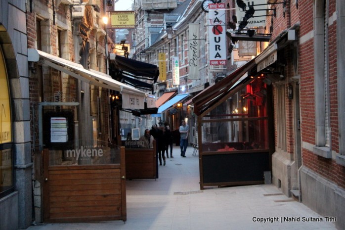 Muntstraat, Leuven's main culinary street, Belgium