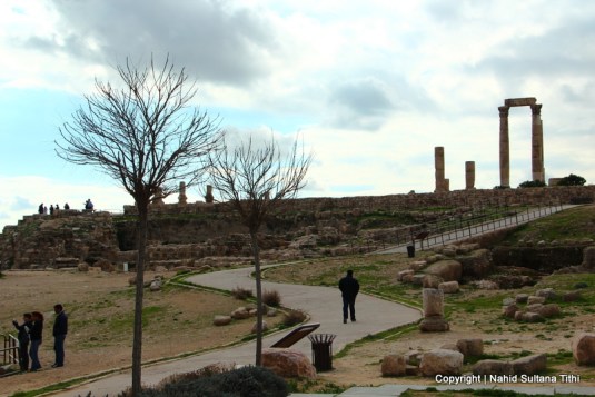The Citadel - Temple of Hercules on the right in Amman, Jordan
