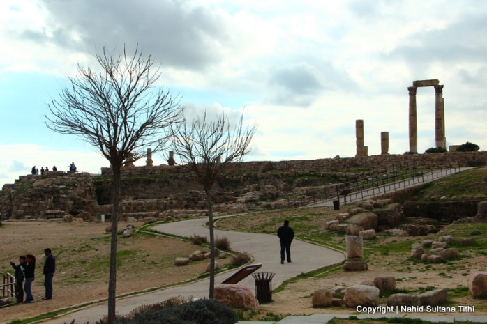 The Citadel - Temple of Hercules on the right in Amman, Jordan