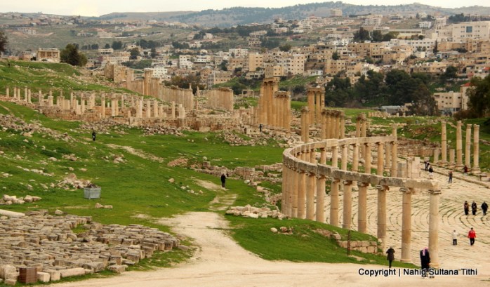 A Roman city from the 2nd century  in Jerash, Jordan