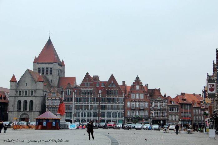 Flemish style buildings in the old town of Tournai, Belgium