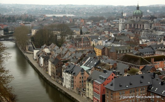 View of Namur from the citadel in Belgium