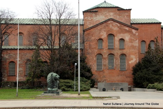 One side of St. Sofia Church where Monument to an Unknown Soldier is located in Sofia, Bulgaria