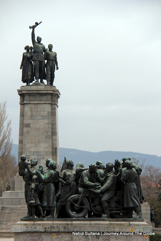A War Memorial while roaming the city in Sofia, Bulgaria