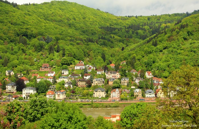 View from Heidelberg Castle hill in Germany