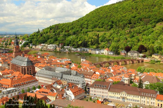 View from the hill of Heidelberg Castle in Germany