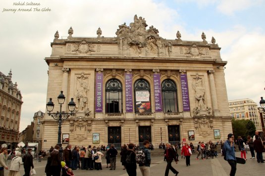 Opera house in Place du Theatre in Lille, France