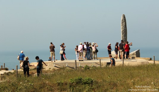 Memorial built on top of a bunker in Pointe du Hoc, Normandy, France
