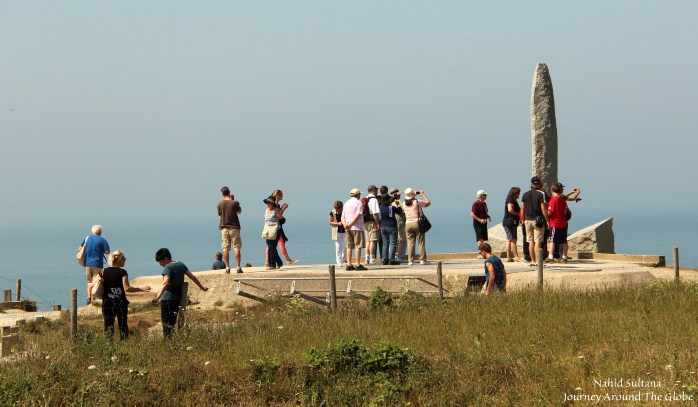 Memorial built on top of a bunker in Pointe du Hoc, Normandy, France