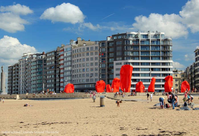 Promenade of Ostend Beach in Belgium