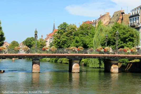 A beautiful bridge on River Ill in Strasbourg, France