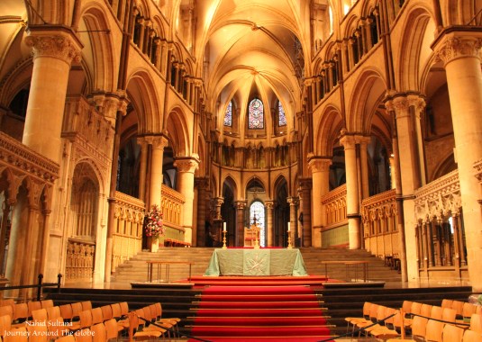 Inside Canterbury Cathedral in England