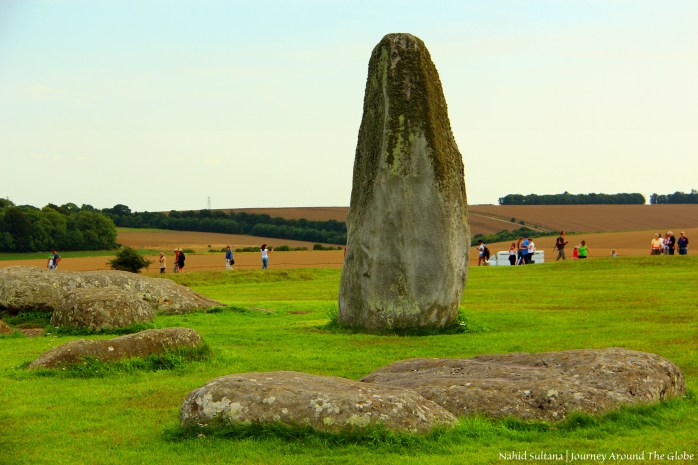 One of many stones of the ring of Stonehenge in England