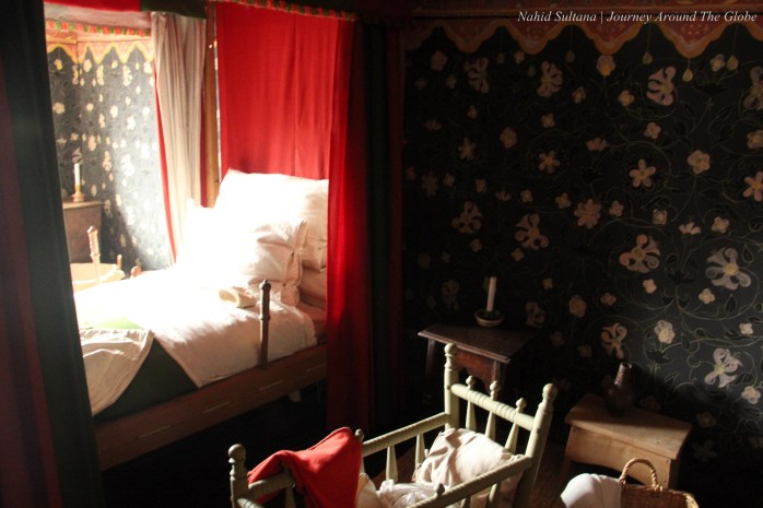 Birth room of Shakespeare in his house in Stratford-Upon-Avon in England