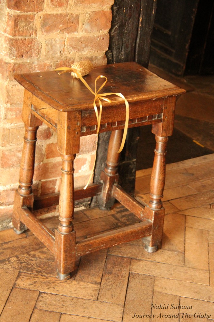 A chair inside Nash's House which is originally from Shakespeare's mother's place. So, the poet probably sat on this chair in his lifetime