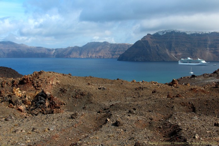 From Nea Kameni, Santorini, looking at Aegean Sea