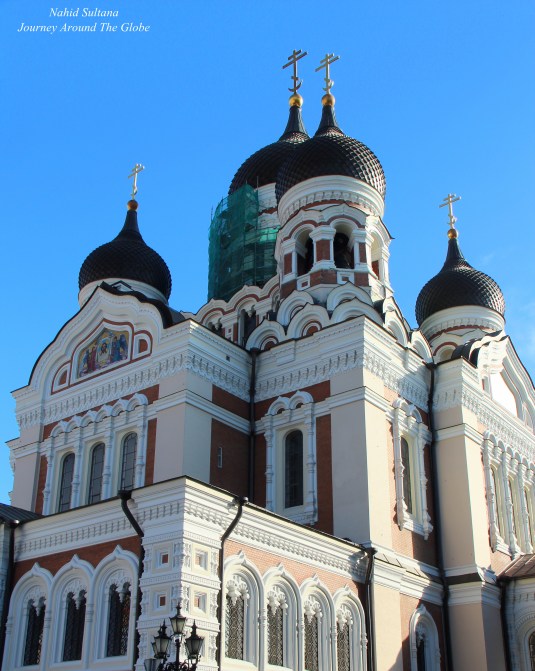 Alexander Nevsky Cathedral in Tallinn, Estonia - a Russian Orthodox Church with onion-domes