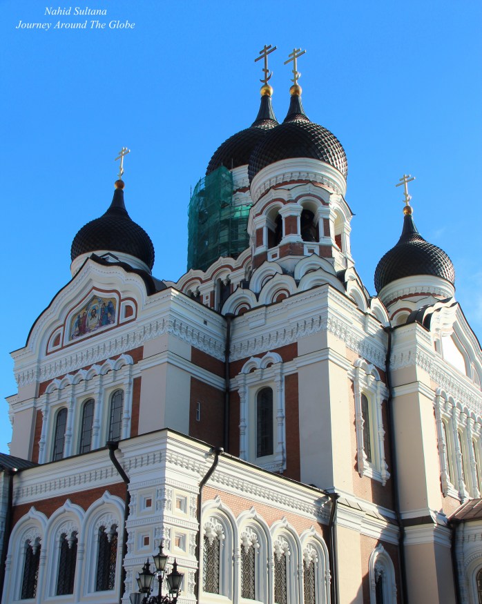 Alexander Nevsky Cathedral in Tallinn, Estonia - a Russian Orthodox Church with onion-domes