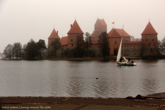 Trakai Island Castle on Lake Galve in Lithuania