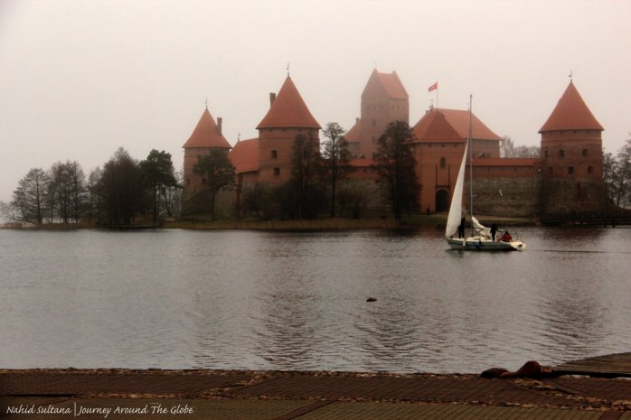 Trakai Island Castle on Lake Galve in Lithuania