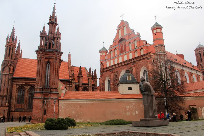 St. Anne's Church and Bernardine Church near Uzupis District in Vilnius, Lithuania