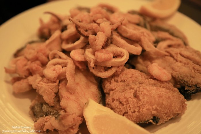 Chicken tapas with fries on our first lunch in Granada, Spain