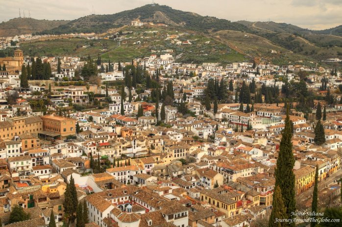 View of Granada from Alhambra in Granada, Spain