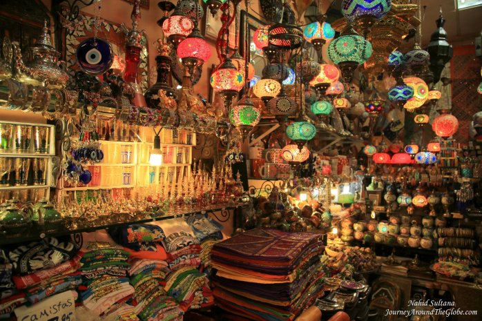One of the stores of Moroccan bazaar in Granada, Spain